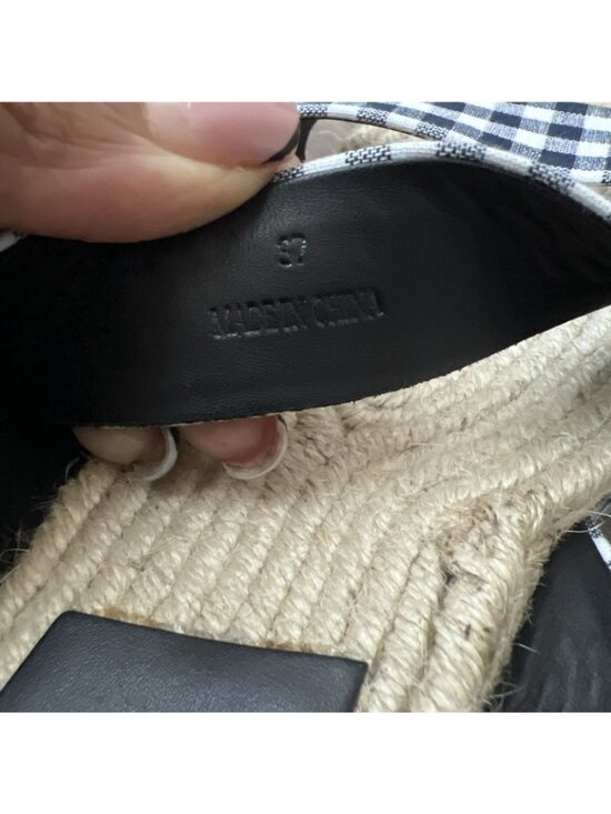 Rag & Bone Megan Gingham Canvas Platform Sandal Navy White Womens 6.5 EU 37 New - Picture 12 of 15